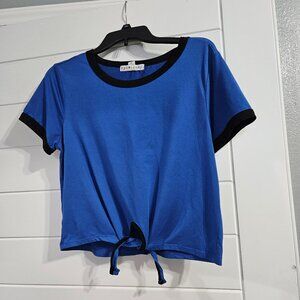 Eye Candy Women's XL Royal Blue with Black Blouse